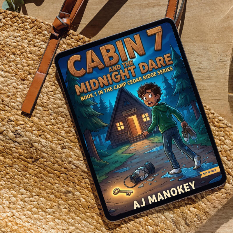 Cabin 7 and the Midnight Dare | Book 1 Ebook Faith-based middle grade adventure novel Camp Cedar Ridge Series Book 1 by AJ Manokey